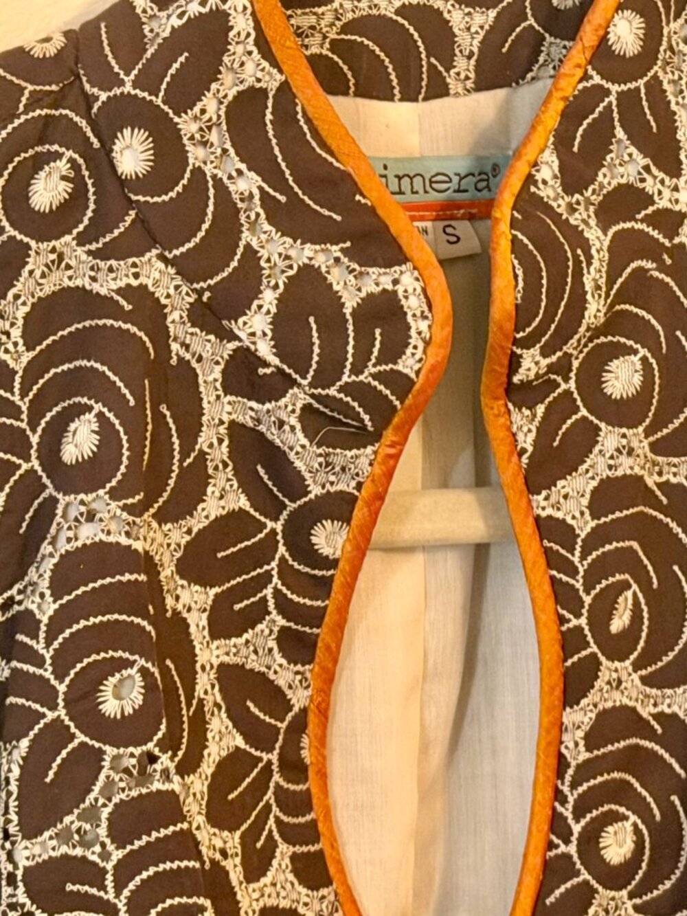 Kimera Brooklyn Designer Asian Inspired Size Small Contrast Stitching Detail